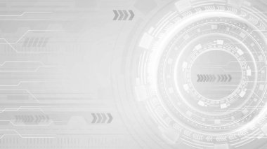 Çemberli soyut gri teknoloji arka planı