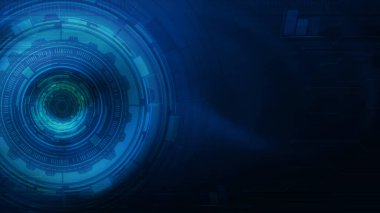 Dairesel soyut mavi teknoloji arka planı