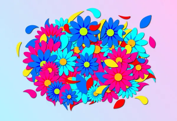 抽象五颜六色的花卉背景 — 图库照片