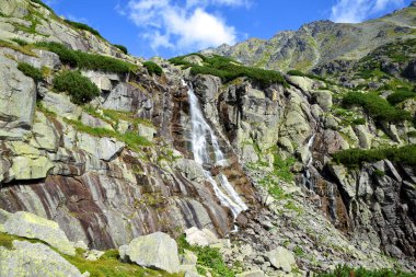 Mlynicka Vadisi Şelalesi, Vysoke Tatry (Tatra Dağları), Slovakya.