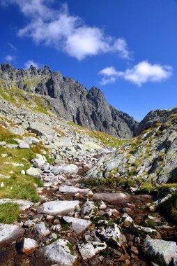 Vysoke Tatry 'deki Velicka Vadisi (Tatra Dağları), Slovakya.