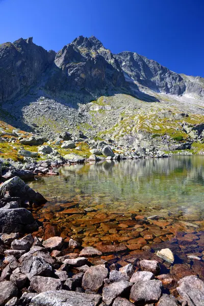 マララ スタデナ ドリーナのヴェルケ スピスキー湖 タトラ山脈 ロイヤリティフリーのストック写真