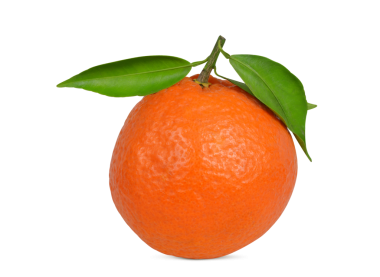 Şeffaf arkaplanda yeşil yapraklı Mandarin, PNG.