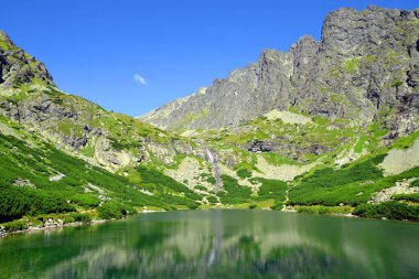 Velicka Vadisi 'ndeki Velicke Pleso, Vysoke Tatry (Tatra Dağları), Slovakya.