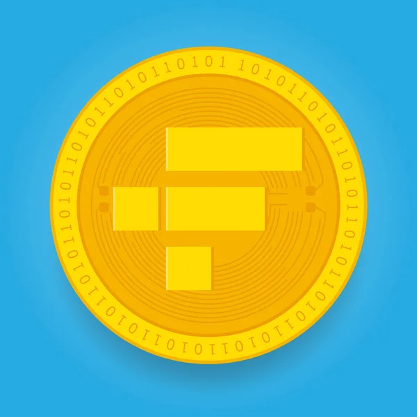 Золотая Монета Ftx Token Ftt Выделена Синем Фоне Векторная Иллюстрация — стоковый вектор