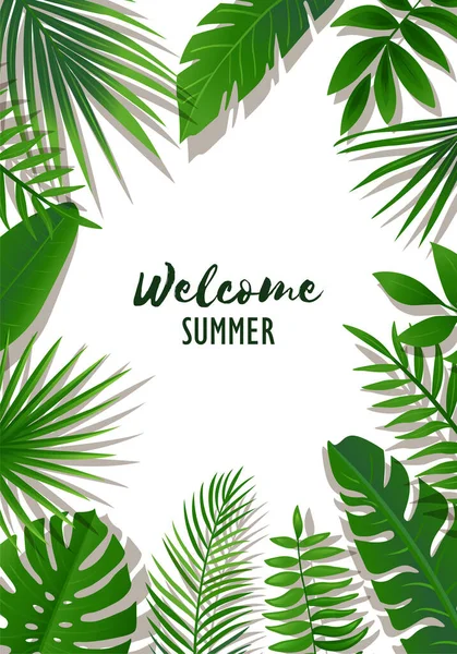 Tropical Summer Design Background Vector Illustration — Stock Vector