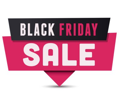 Kara Cuma indirimi. Sancak vektör illüstrasyonu