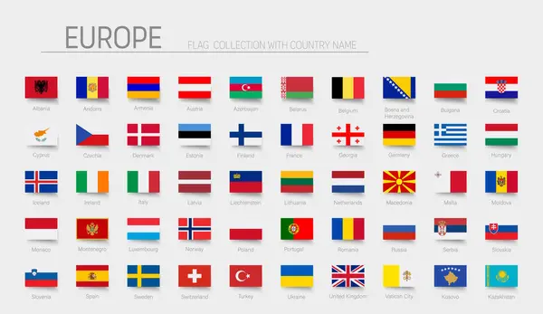 Коллекция Флагов Европы Векторная Иллюстрация Лицензионные Стоковые Иллюстрации