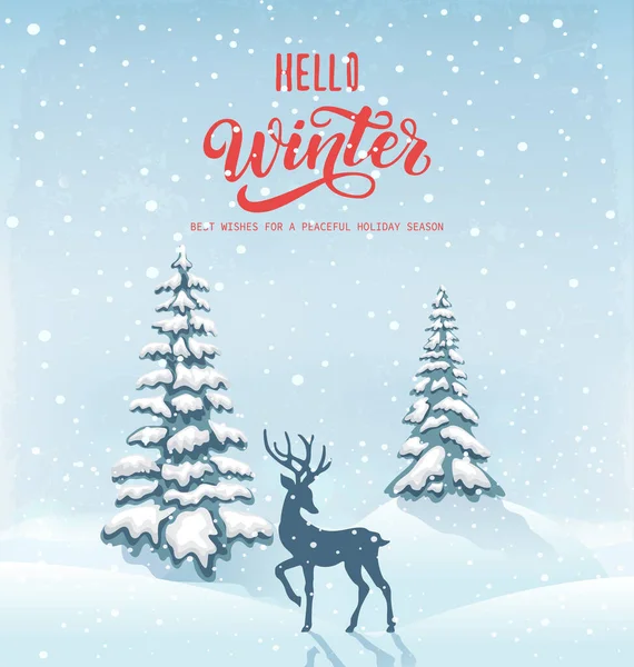 冬天的背景风景 新年贺卡和圣诞贺卡 图库矢量图片