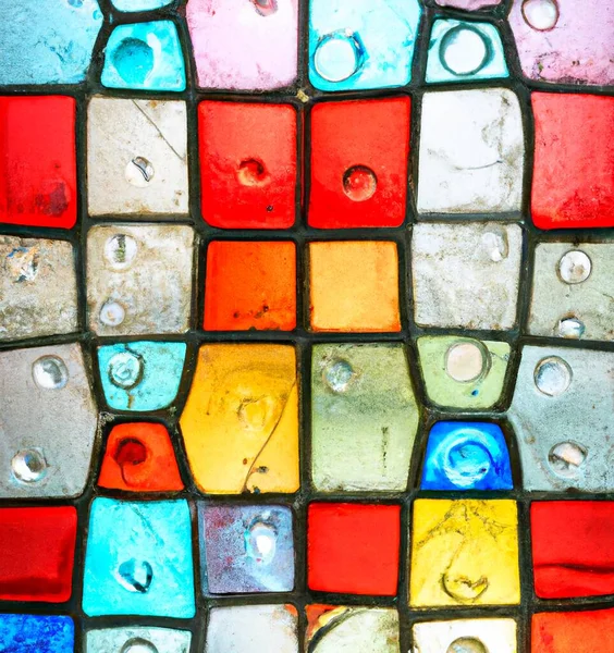 Барвисте Вітражне Вікно Повний Фон Рамки Абстрактна Ілюстрація Багатобарвний Шаблон — стокове фото