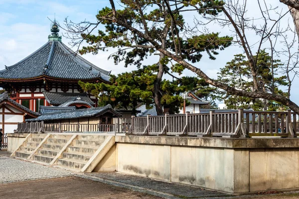 Nara Japán 2020 Január Részlet Egy Történelmi Templomból Nara Parkban — Stock Fotó