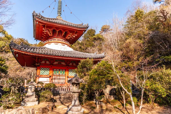 stock image Hiroshima, Japan - January 2, 2020. Exterior shot of the Mitaki Dera temple in Hiroshima. This is one of the most famous Buddhist temples in in Japan.