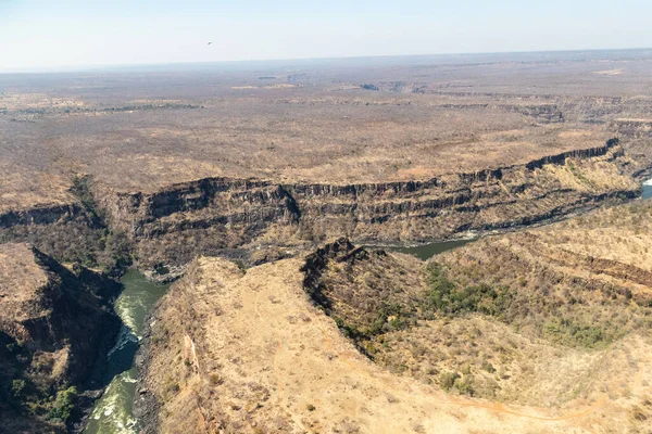 Aerial Shot Lower River Gorge Zambezi River Southern Africa — Φωτογραφία Αρχείου