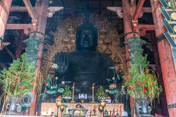 Νάρα Ιαπωνία Ιανουαρίου 2020 Γιγάντιο Άγαλμα Του Βούδα Στο Ναό — Φωτογραφία Αρχείου