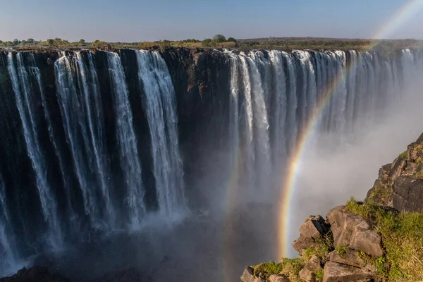 Close Van Victoria Watervallen Aan Zimbabwe Zambia Grens — Stockfoto