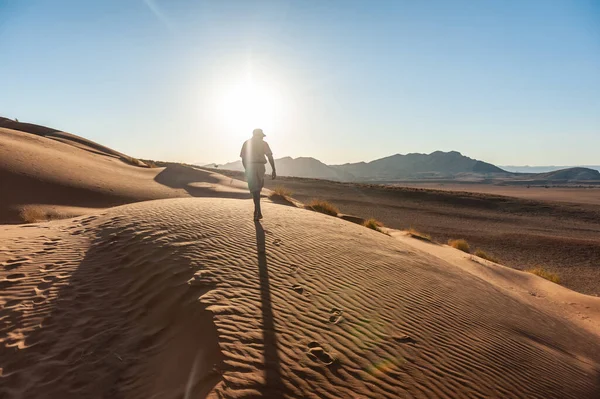 Una Mañana Muy Temprano Desierto Namibia Cerca Cha Alrededor Salida — Foto de Stock