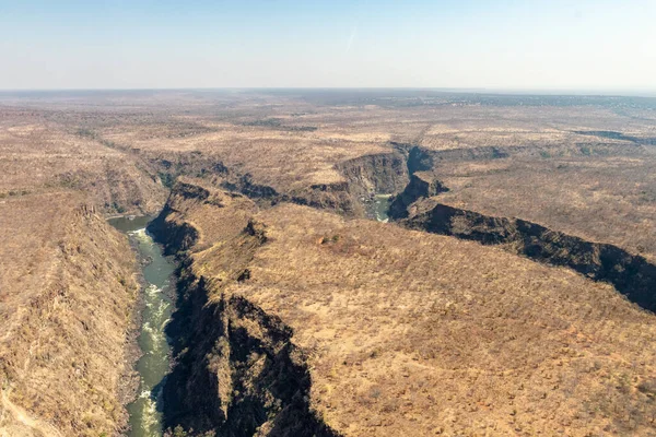 Aerial Shot Lower River Gorge Zambezi River Southern Africa — Φωτογραφία Αρχείου