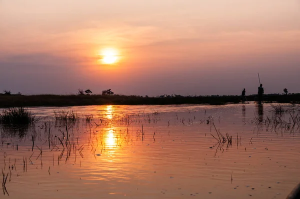 Delta Del Okavango Botsuana Agosto 2022 Grupo Turistas Que Observan — Foto de Stock