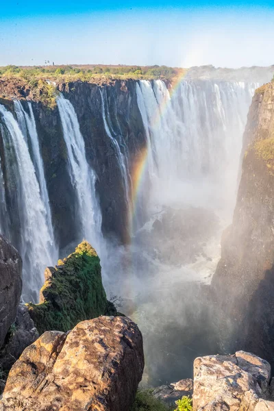 Close Van Victoria Watervallen Aan Zimbabwe Zambia Grens — Stockfoto
