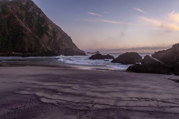 Außenaufnahme Des Pfeiffer Beach Kalifornien Kurz Nach Sonnenuntergang — Stockfoto