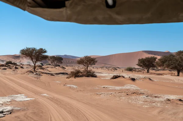 Imprese Jízdy Přes Namib Poušť 4X4 Cestě Deadvlei Namibii — Stock fotografie