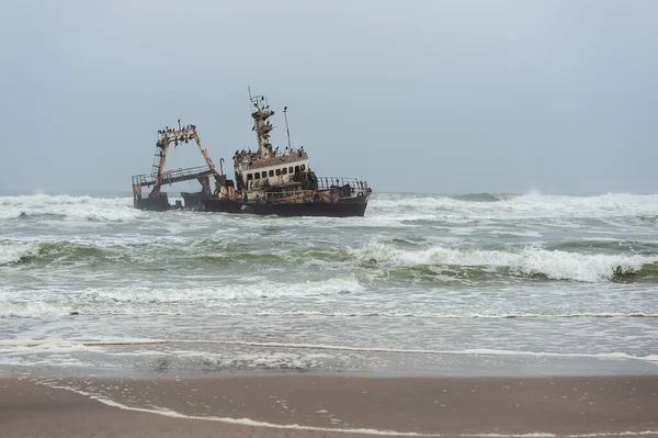 Impression Old Wrecked Trawler Namibian Skeleton Coast — Stock Photo, Image
