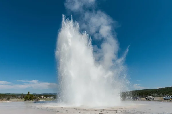 Erupción Del Gran Géiser Fuente Parque Nacional Yellowstone — Foto de Stock