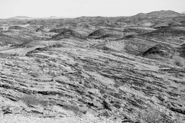 Outlook over the Kuiseb pass viewpoint in Namibia, an area that strongly resembles a lunar landscape.