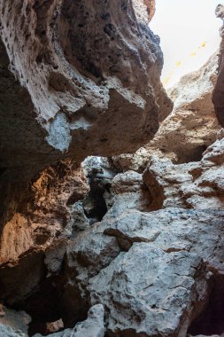 Landscape shot from within sesriem canyon, Namibia, around sunset.