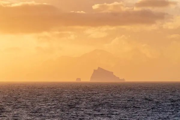 Impresión Una Hermosa Puesta Sol Sobre Estrecho Bransfield Antártida — Foto de Stock