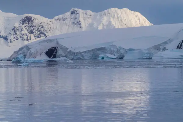 Buzdağları Buzdağları Antarktika Yarımadasının Kıyılarını Birçok Adasını Oluşturur Çok Sakin — Stok fotoğraf