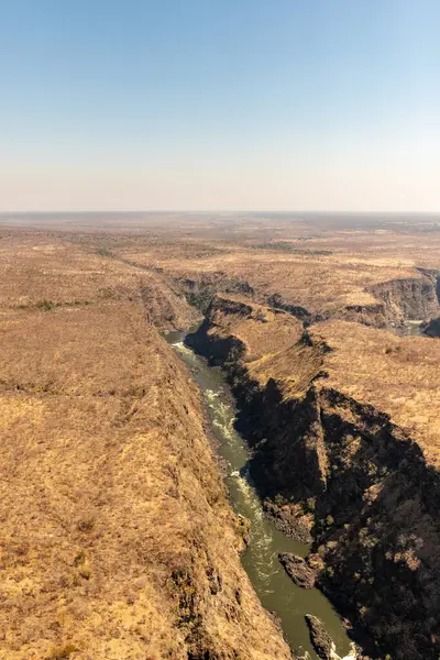 Aerial Shot Lower River Gorge Zambezi River Southern Africa Εικόνα Αρχείου