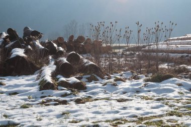 A winter landscape in the French savoy area, near the town of Entre-deux-guiers. clipart