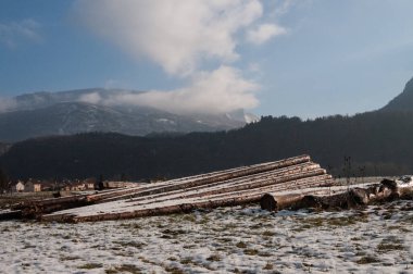 A winter landscape in the French savoy area, near the town of Entre-deux-guiers. clipart