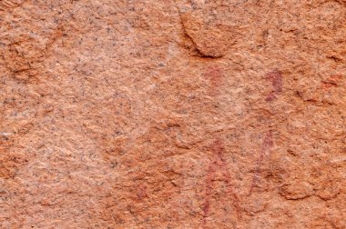 Spitzkoppe yakınlarındaki Namibya 'daki San halkının tarih öncesi rock sanatının yakın çekimi..