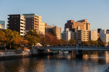 Hiroshima, Japan - Jan 1, 2020. Exterior of the Hirsoshima city center near the Peace park.