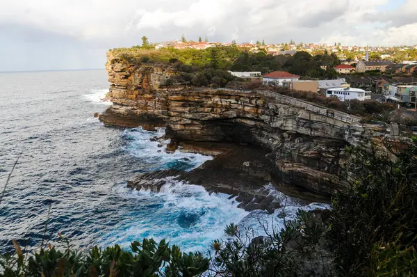 The rugged coastline near watsons bay in Sydney Harbour national park.