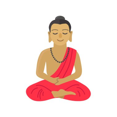 Budha simgesi clipart avatar logotype yalıtılmış vektör çizimi