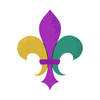 Fleur De Lys Mardi Gras Karnaval simgesi Clipart logotype tecrit edilmiş illüstrasyon