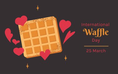 Uluslararası Waffle Günü 25 Mart tebrik kartı, konsept, arkaplan, kart, pankart, poster
