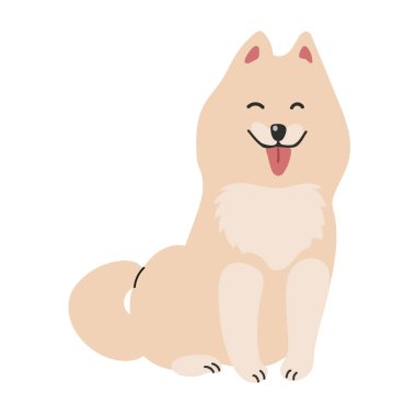 Samoyed simgesi clipart avatar logotype tecrit edilmiş illüstrasyon