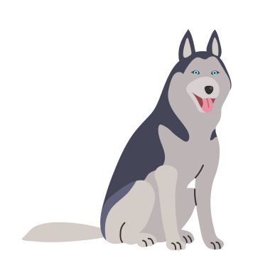 Sibirya Husky ikonu Clipart Avatar logotype yalıtılmış çizim