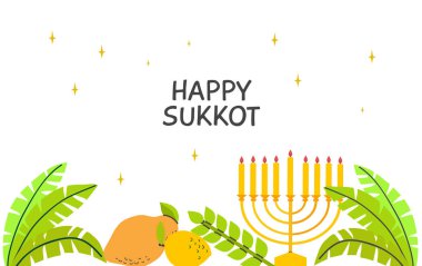 Mutlu Sukkot Günü pankartı davetiye afişi