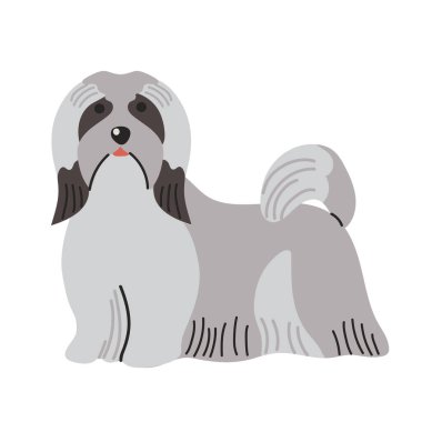 Lhasa apso simgesi Clipart Avatar logotype yalıtılmış illüstrasyon