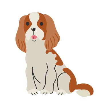 Kral Charles spanyel ikonu Clipart Avatar logotype yalıtılmış çizim