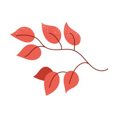 Kırmızı sonbahar dalı simge clipart avatar logotype yalıtılmış illüstrasyon bırakır