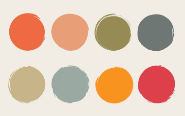 Sonbahar ılık renklerin koleksiyonunu izole edilmiş yuvarlak çerçeve etiketlerine ayarla