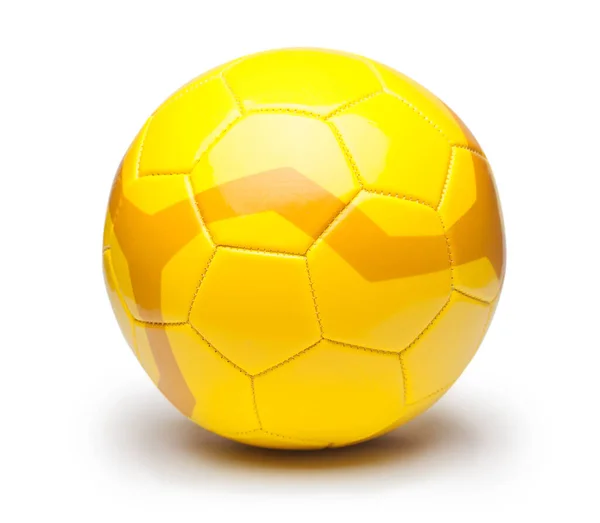 Gelber Fußballball Isoliert Auf Weißem Hintergrund — Stockfoto