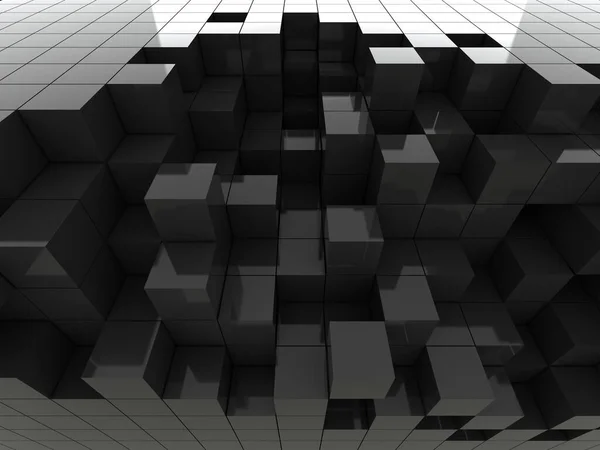 abstract of 3d black cubes, blocks background