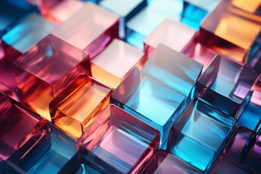 Renkli cam soyut arka plan. Yapay zeka içeriği oluşturdu